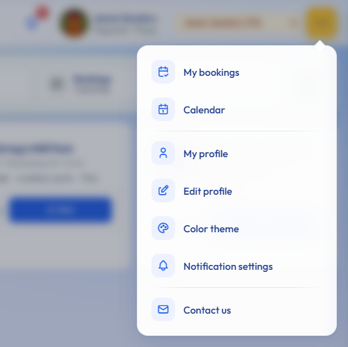 Open the top-right menu (three dots) and choose Contact us